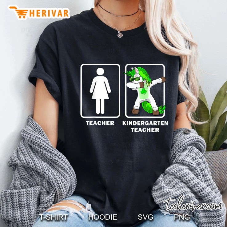 Kindergarten Teacher Dabbing Unicorn Irish Ireland Ladies Tee