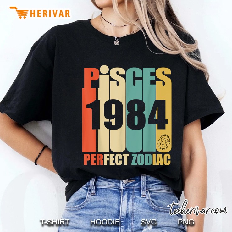 Pisces 1984 Perfect Zodiac Vintage Version Ladies Tee