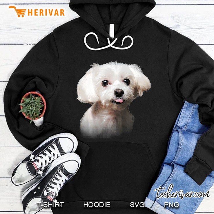 Maltese Dog Face Hoodie
