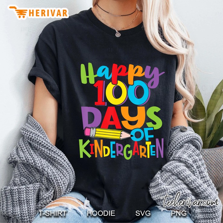 Happy 100 Days Of Kindergarten Colorful Version2 Ladies Tee