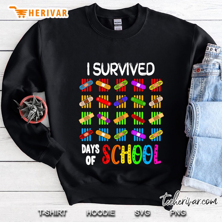 I Survived 100 Days Of School Band Aid Version Sweatshirt