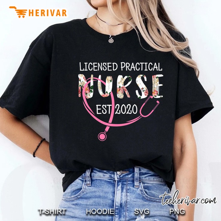 Licensed Practical Nurse Est 2020 Floral Version Ladies Tee