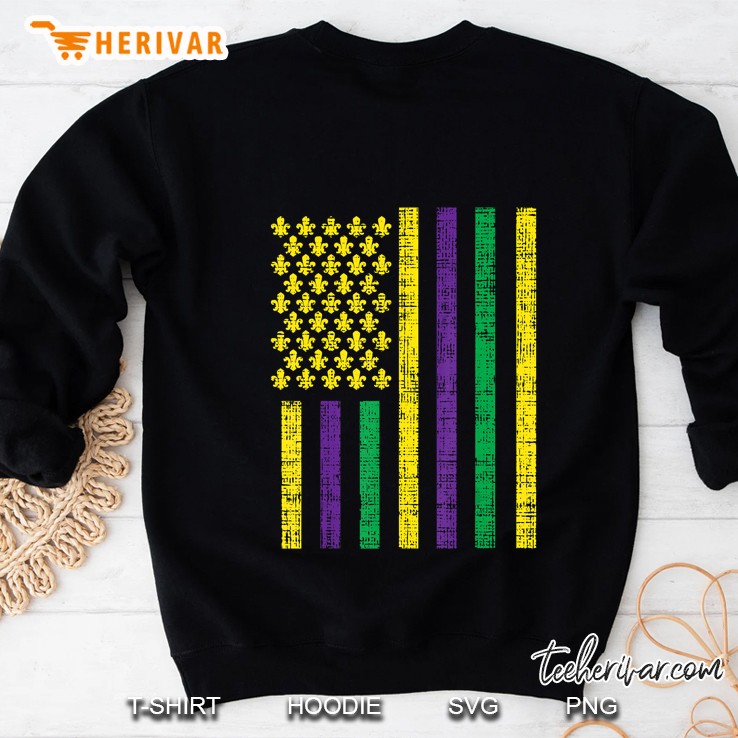 Mardi Gras American Flag Sweatshirt