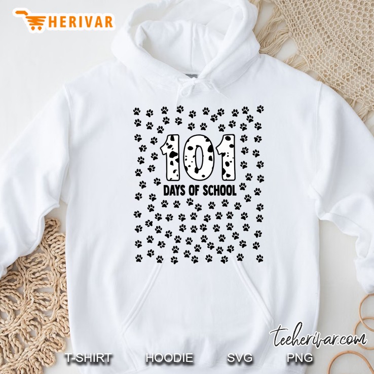 101 Days Of School Dalmatian Dog Paw Version Hoodie