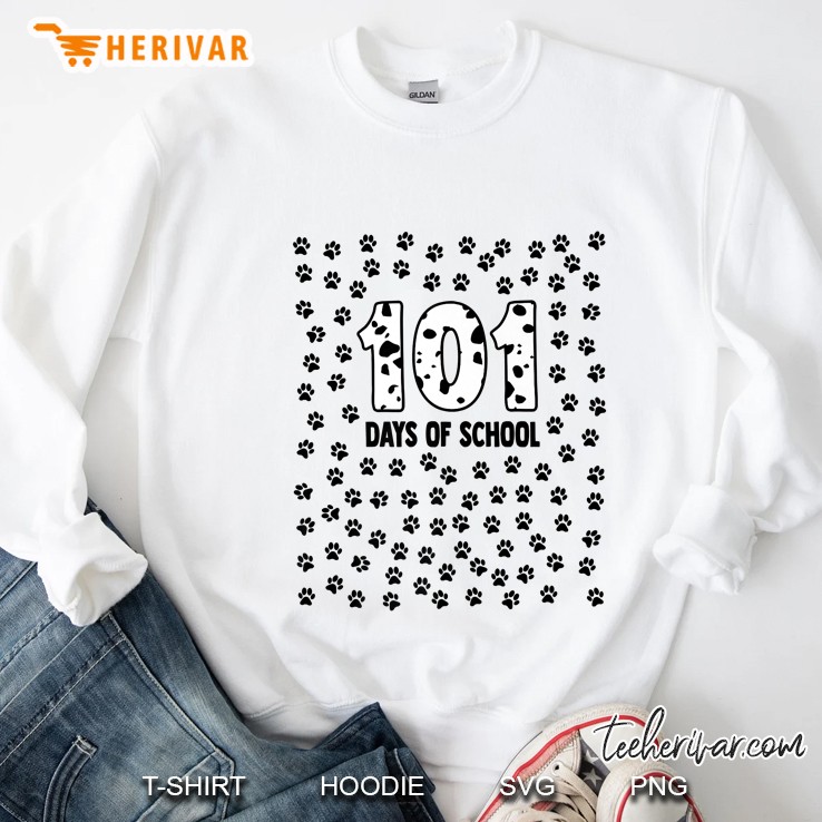 101 Days Of School Dalmatian Dog Paw Version Sweatshirt