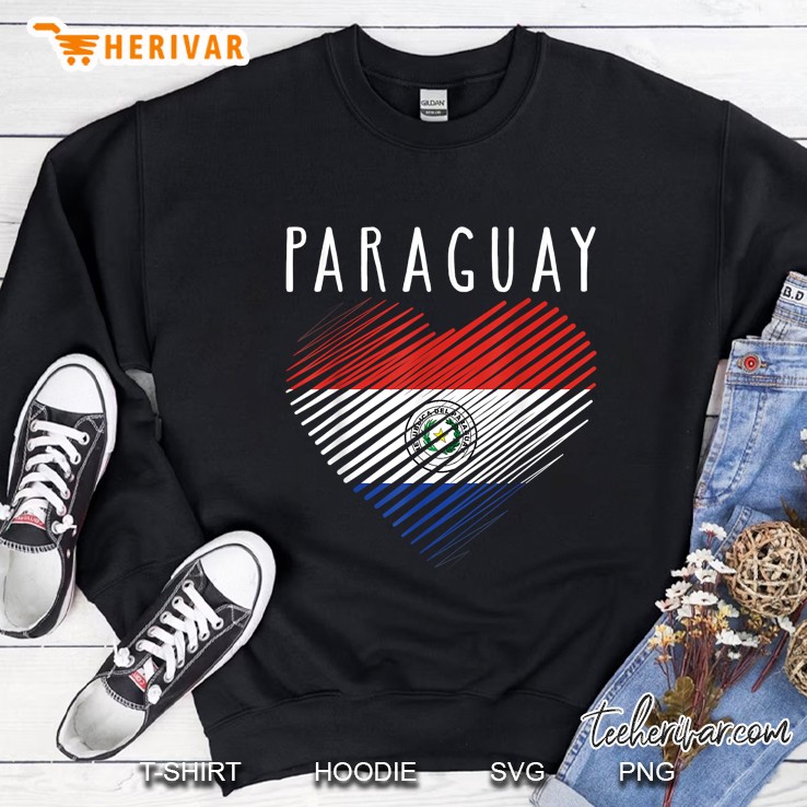 Paraguay Paraguay Flag Heart Sweatshirt