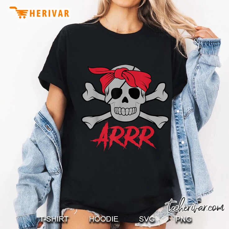 Arrr Pirate Skull Eye Patch Ladies Tee