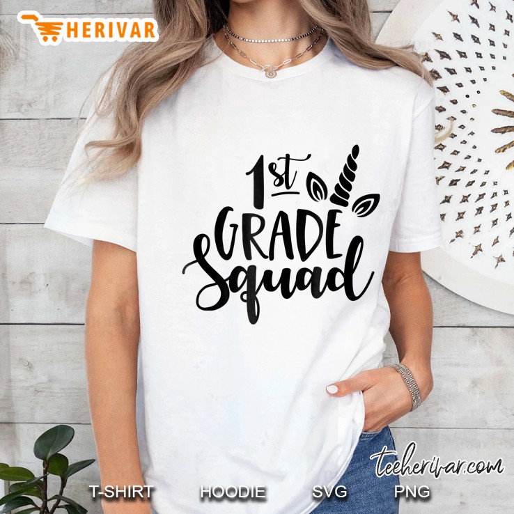 1st Grade Squad Unicorn Horn Version Ladies Tee