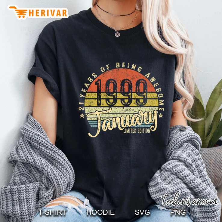 21 Years Of Being Awesome 1999 January Limited Edition Vintage Version Ladies Tee