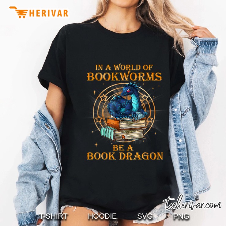 In A World Of Bookworms Be A Book Dragon Sparkle Version Ladies Tee