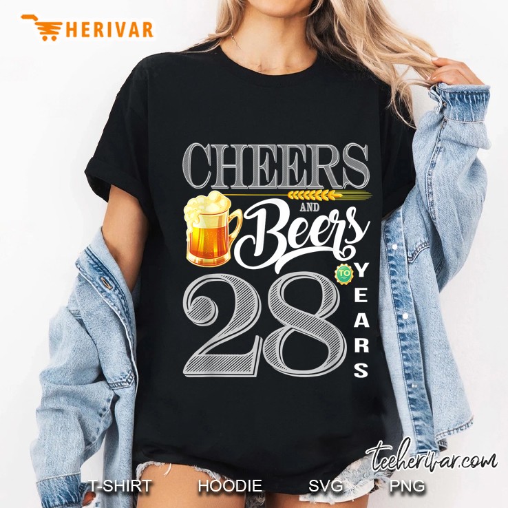 Cheers And Beers To 28 Years Ladies Tee