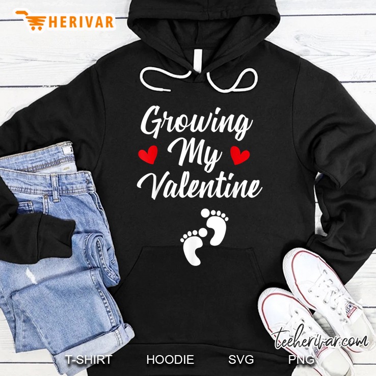 Growing My Valentine Heart Footprint Version2 Hoodie