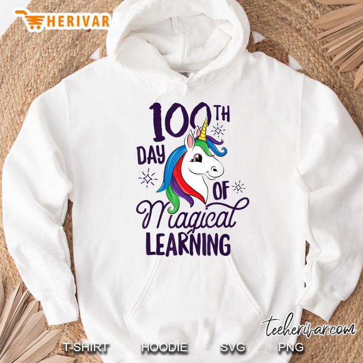 100th Days Of Magical Learning Unicorn Version Hoodie