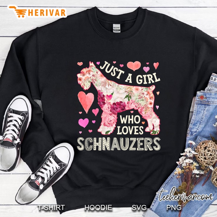 Just A Girl Who Loves Schnauzers Floral Version Sweatshirt