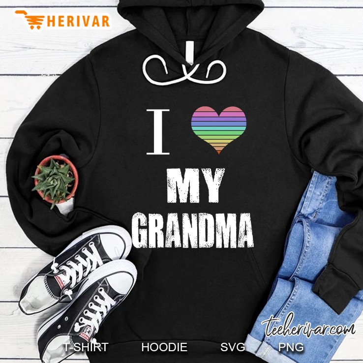 I Love My Grandma Heart Colorful Version Hoodie