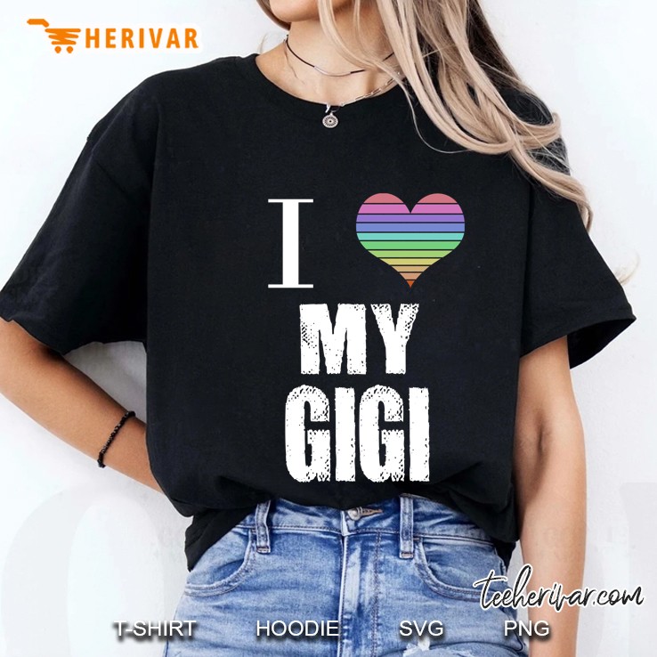 I Love My Gigi Heart Colorful Version Ladies Tee
