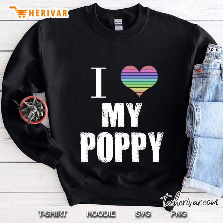 I Love My Poppy Heart Colorful Version Sweatshirt