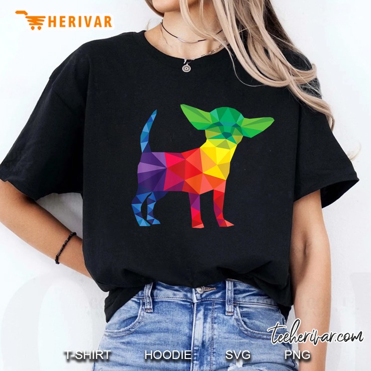 Chihuahua Colorful Polygon Version Ladies Tee