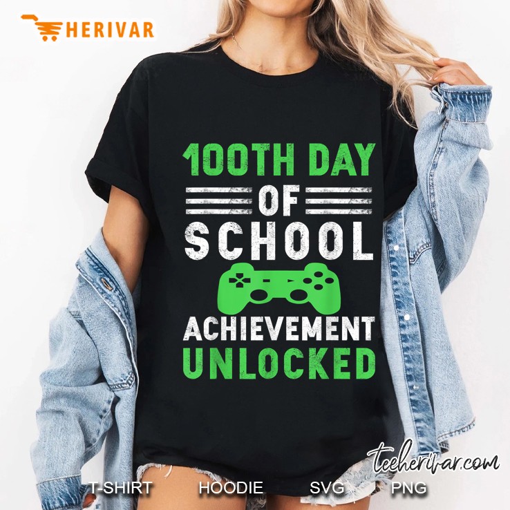 100th Day Of School Achievement Unlocked Grunge Version Ladies Tee