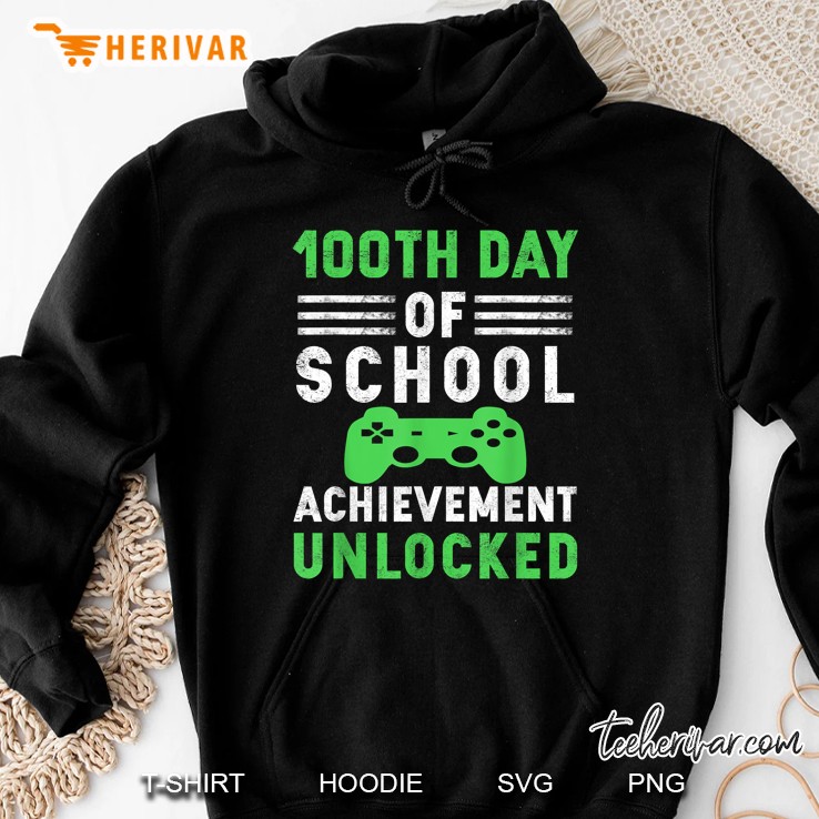 100th Day Of School Achievement Unlocked Grunge Version Hoodie