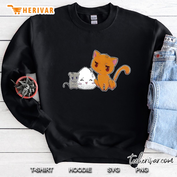 Cute Onigiri Cat & Mouse Sweatshirt
