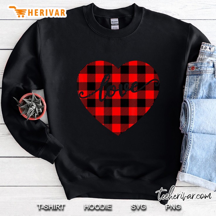 Love Buffalo Plaid Heart Valentine
