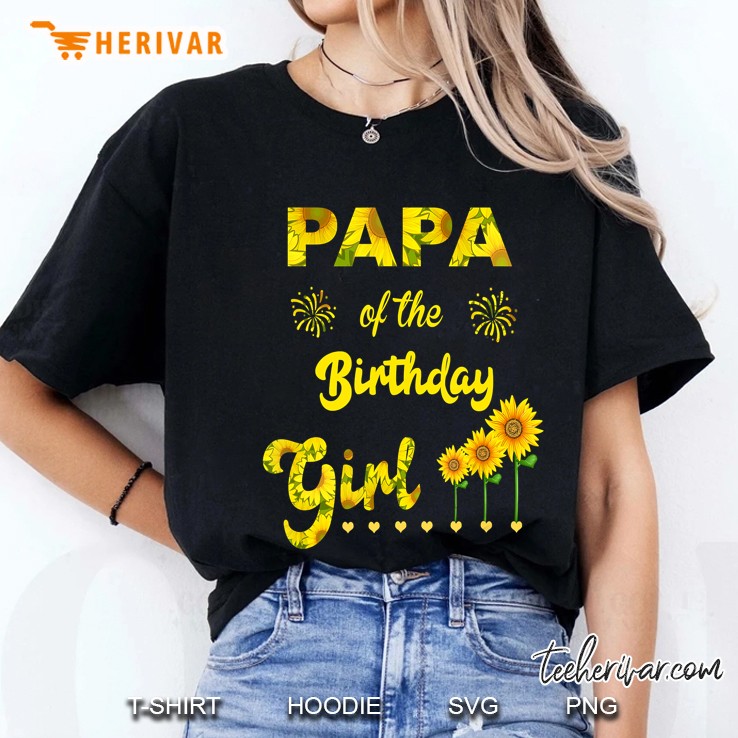 Papa Of The Birthday Girl Sunflower Version Ladies Tee