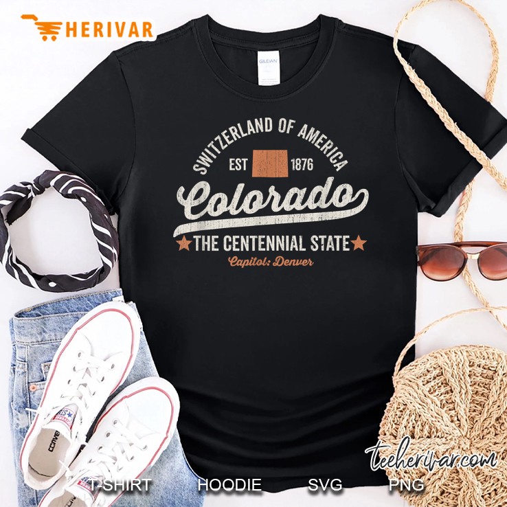 Colorado Vintage Sports Design Centennial State Rough Drk Shirt