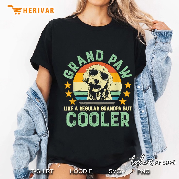 Grand Paw Like A Regular Grandpa But Cooler Doodle Vintage Version Ladies Tee