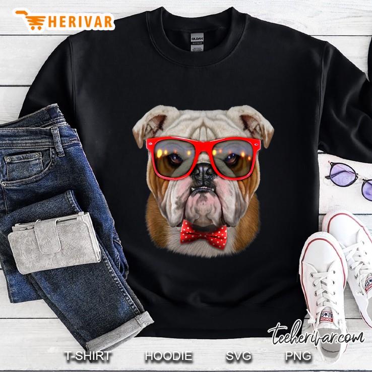 Grumpy English Bulldog With Glasses Version Sweatshirt