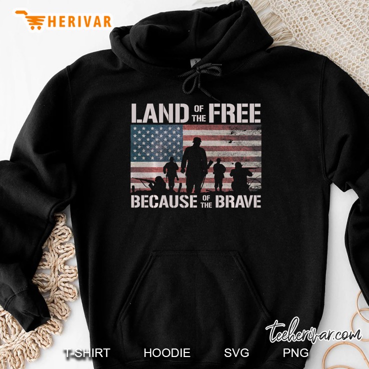 Land Of The Free Because Of The Brave American Flag Hoodie