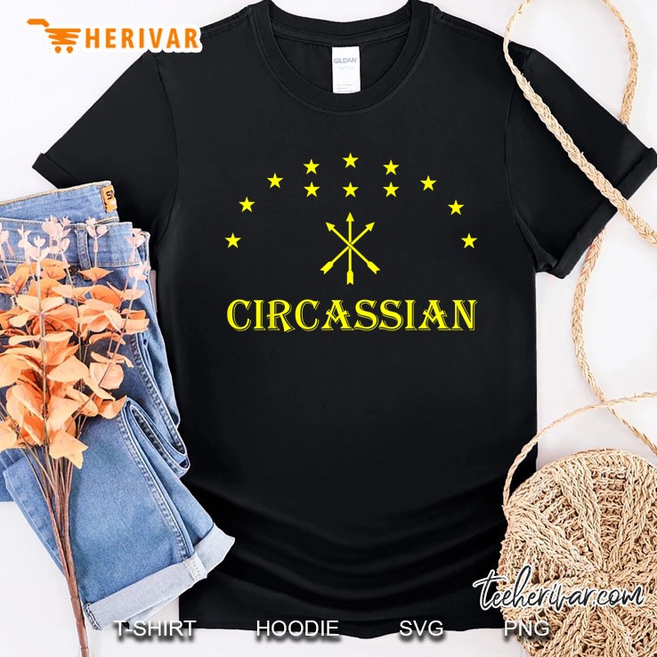 Circassian Flag With Yellow Stars Circassian Shirt