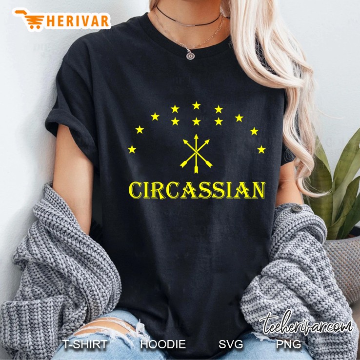Circassian Flag With Yellow Stars Circassian Ladies Tee