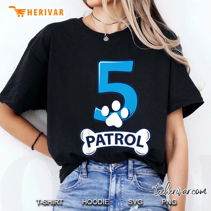 5 Patrol 5Th Birthday Patrol Dog Version Ladies Tee