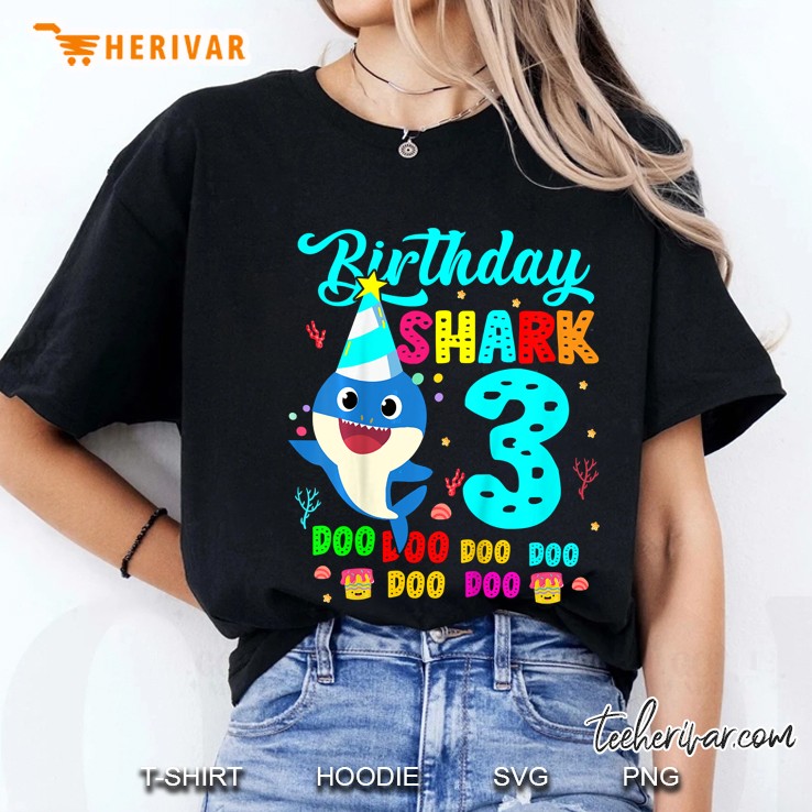 Birthday Shark 3 Doo Doo Doo Ladies Tee