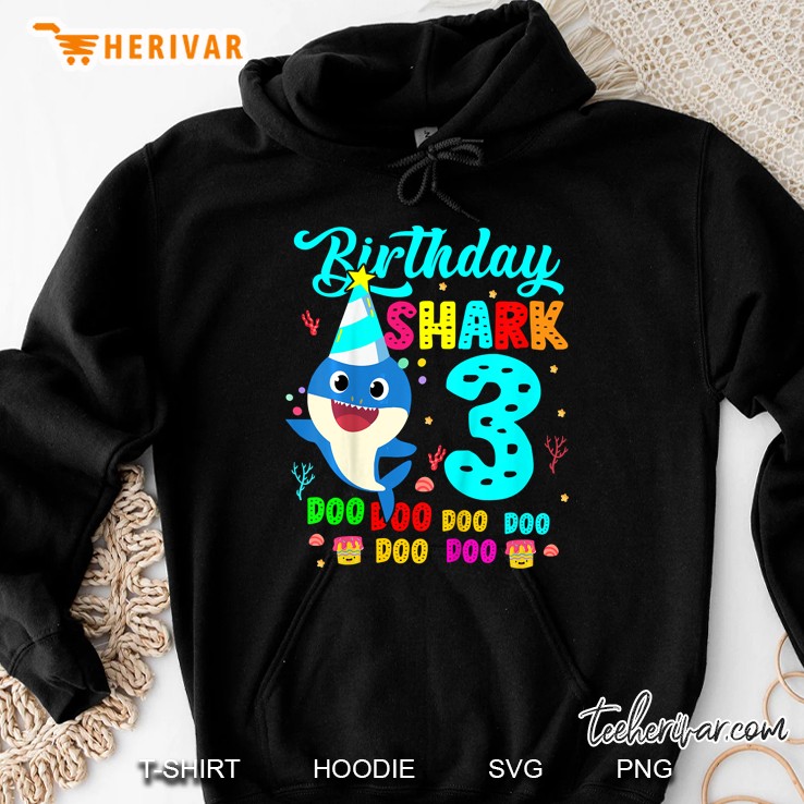 Birthday Shark 3 Doo Doo Doo Hoodie