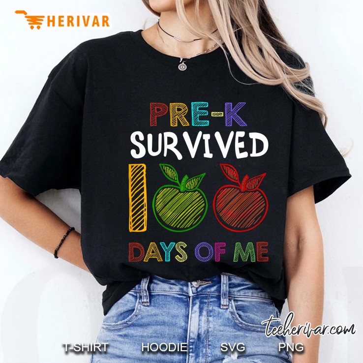 Pre-K Survived 100 Days Of Me Ladies Tee