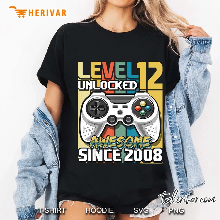 Level 12 Unlocked Awesome Since 2008 Video Game Version Ladies Tee