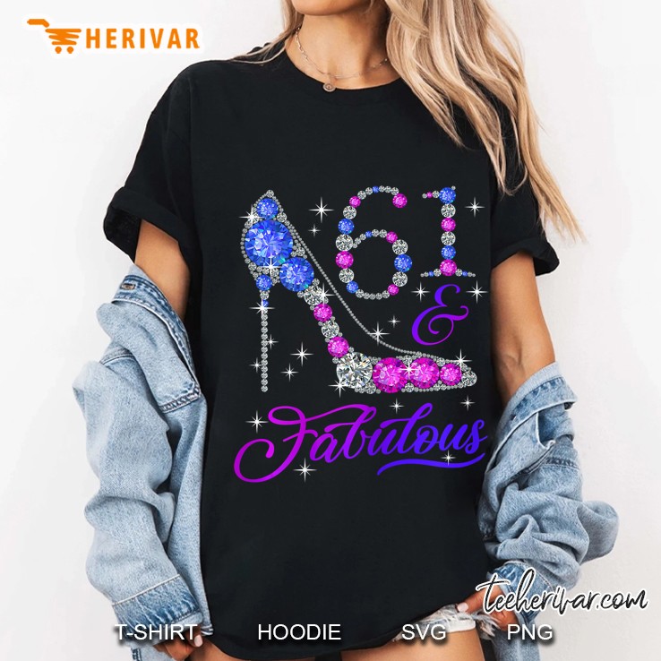 61 & Fabulous Diamond High Heels Version Ladies Tee