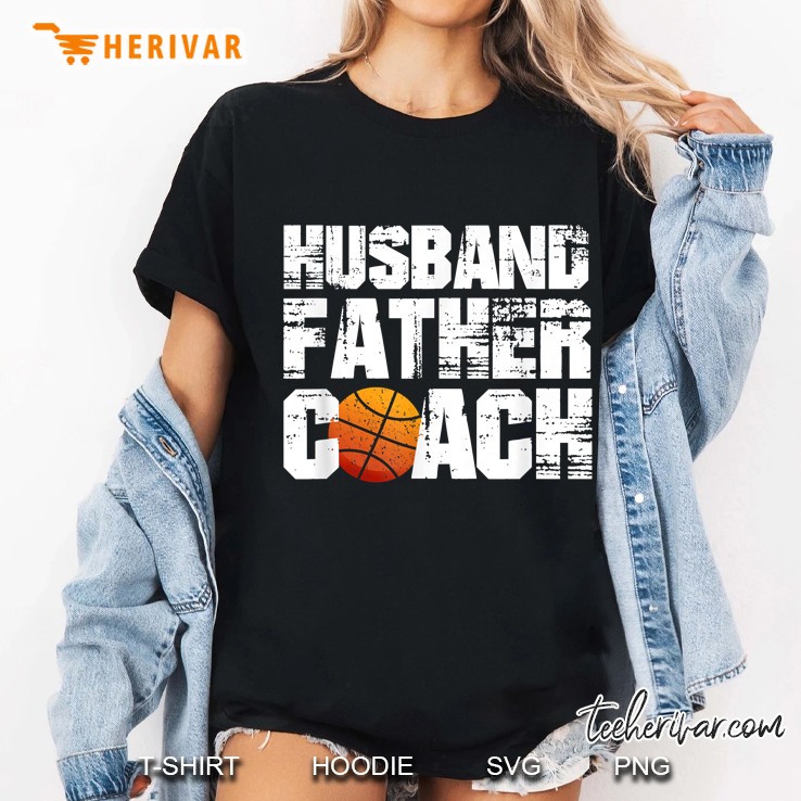 Husband Father Coach Basketball Dad Ladies Tee