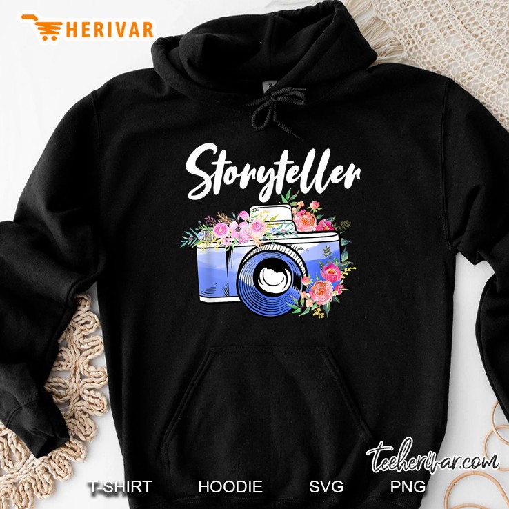 Storyteller Camera Photographer Floral Version2 Hoodie
