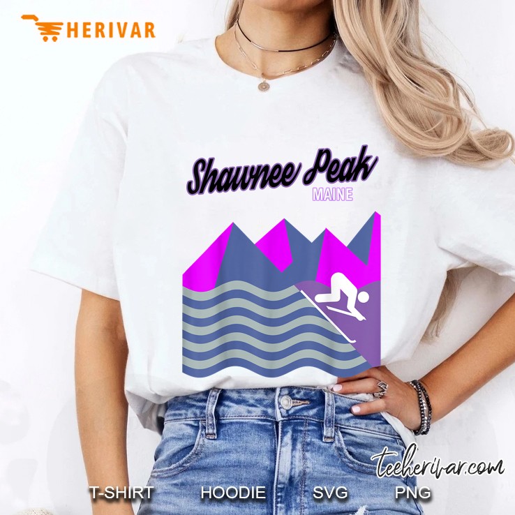Shawnee Peak Maine Bridgton Snowboard Winter Ladies Tee