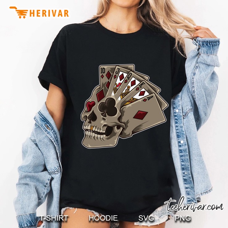 Poker Themed Skull Ladies Tee