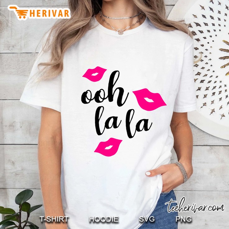 Ooh La La Cute Kiss Pink Lipstick Ladies Tee