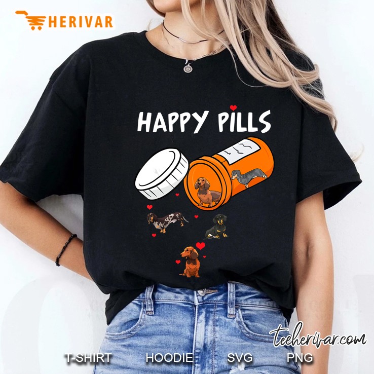 Happy Pills Cute Dachshunds Version Ladies Tee
