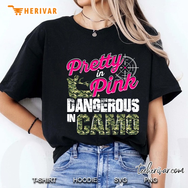 Pretty In Pink Dangerous In Camo Scope Target Version Ladies Tee