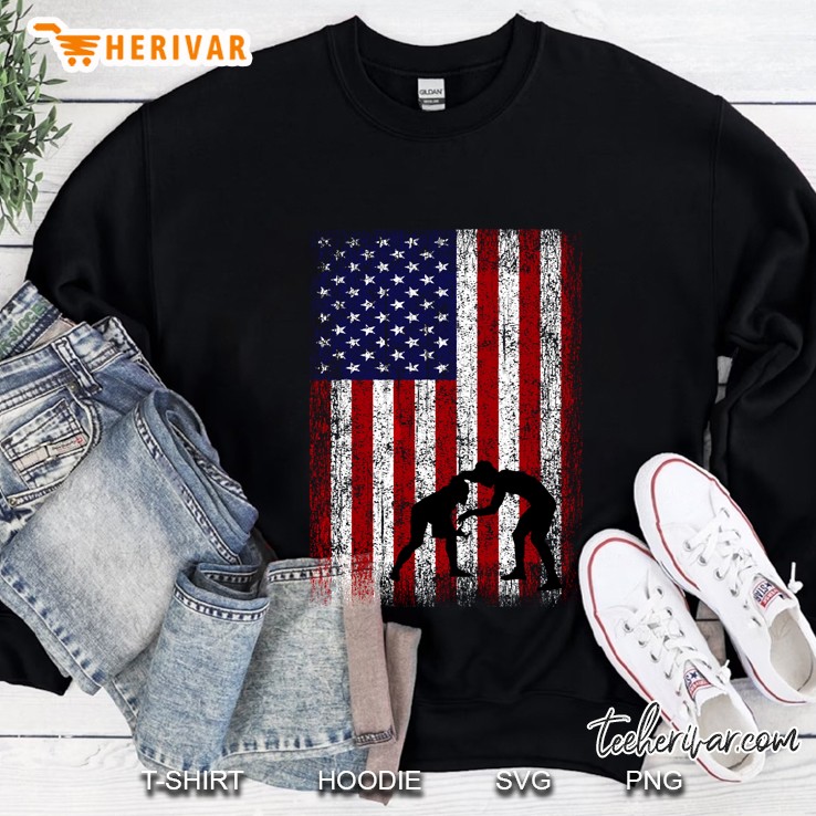 Patriotic Wrestling American Flag Sweatshirt