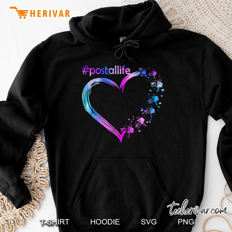 #Postallife Blue And Purple Heart Hoodie