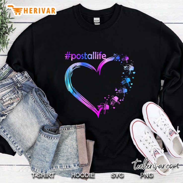 #Postallife Blue And Purple Heart Sweatshirt