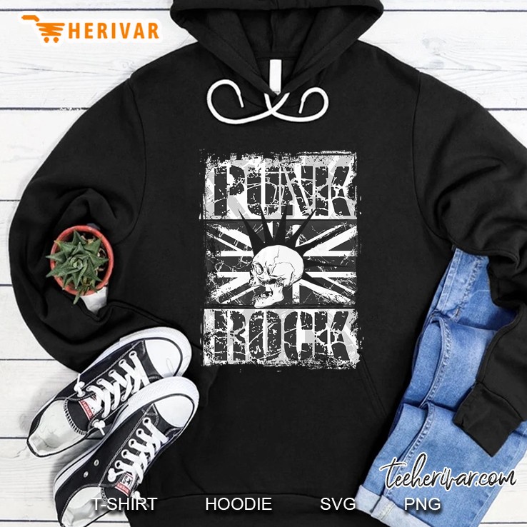 Punk Rock Skull And British Flag Version Hoodie